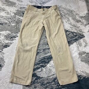 Cat Utility Pant Men 32x30 Beige Cotton Stretch Flex Waist Straight Leg Workwear